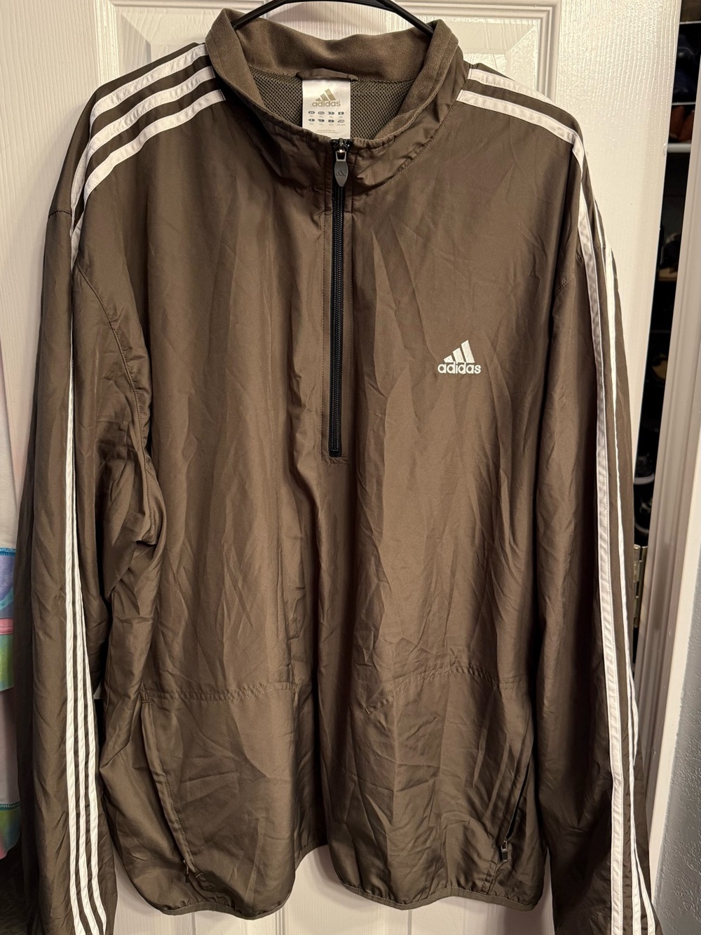 Size 2xl Vintage 09 green Adidas Lightweight 1/4 Zip Track Jacket